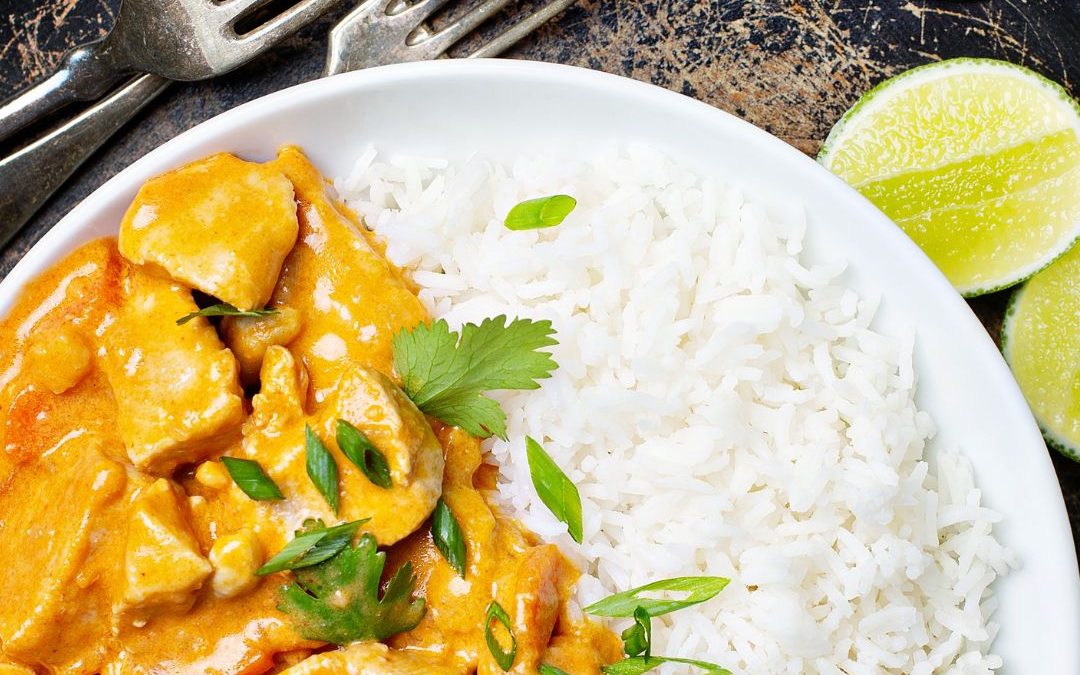 Hähnchen-Kürbis-Curry mit Vollkornreis