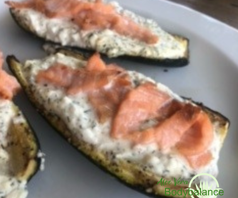 Gefüllte Zucchini mit Räucherlachs